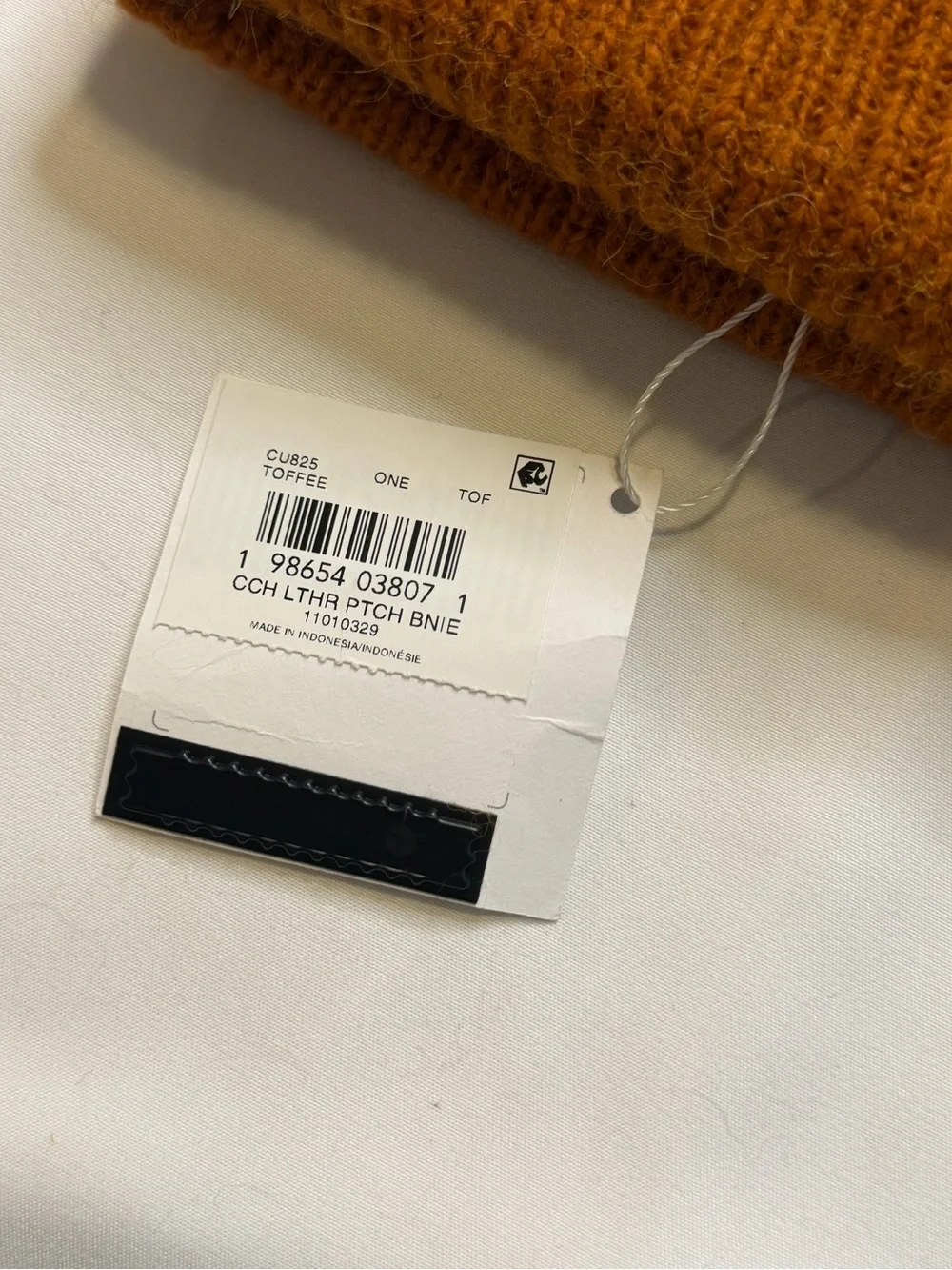 Coach Men’s Rust Brown Ribbed Knit Cuff Beanie